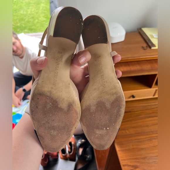 Cap Toe Sling Back Block Heels - Picture 2 of 3